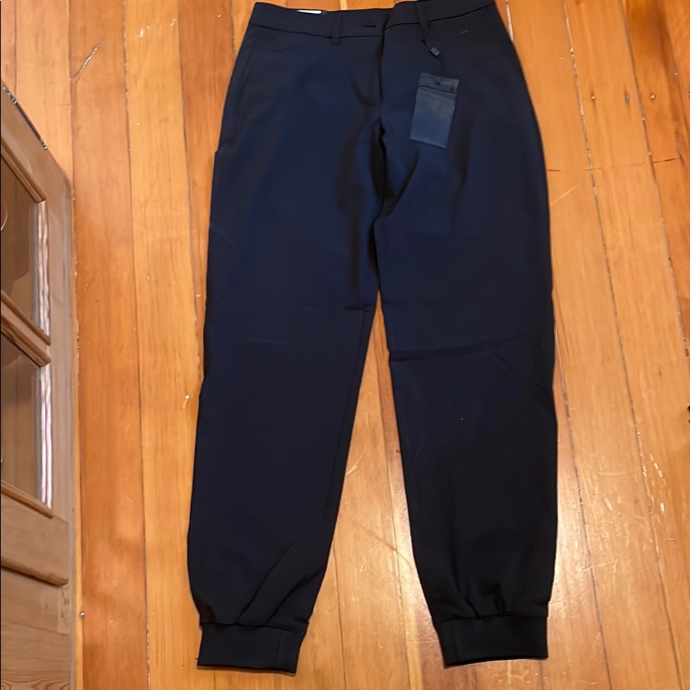 J. Lindeberg Black Jogger Track Pants with Elastic Cuffs